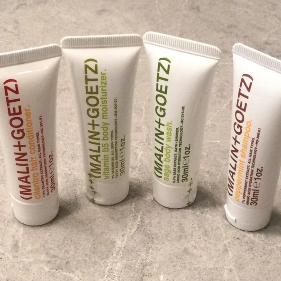 Malin + Goetz 1 oz. travel size shampoo, conditioner, body wash & lotion - Picture 1 of 3